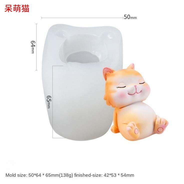 Forme di gatto 3D per candele stampi in silicone per artigianato stampo in resina 3d candela kit per candele fai-da-te stampi fatti a mano stampi in silicone: Mold-4