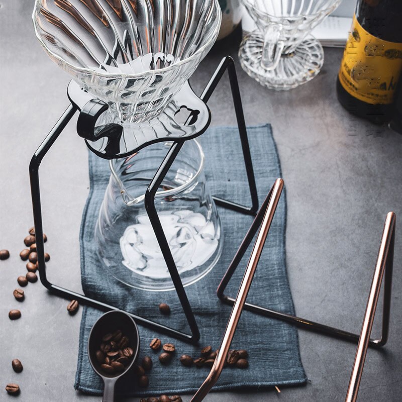 Koffie Filter Stand Houten Messing Koffie Filter Houder Druppel Filter Cup Rack Stand Accessoires Voor Koffie Maken
