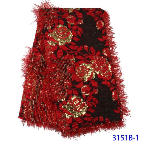 Groene brokaat kantstof franse borduur tule net nigeriaanse brokaat kantstof voor afrikaanse bruiloft feest vrouwen  ya3151b-7: Foto 1