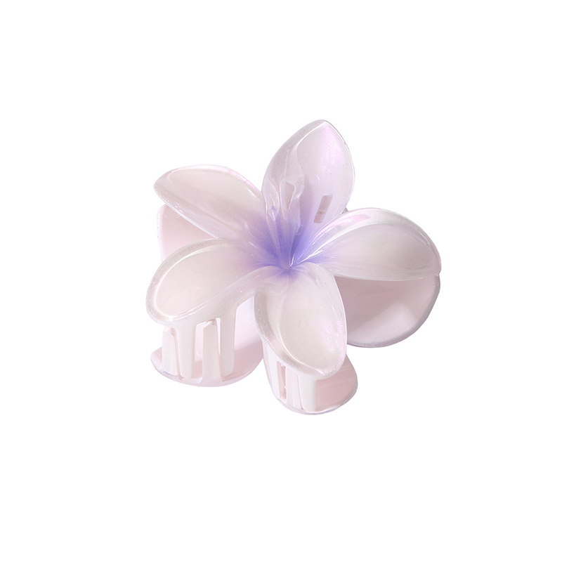 Pinza para el pelo con forma de flor para mujer y niña, pasadores de horquilla, soporte para cola de caballo, accesorios para la cabeza de playa, 8CM: Morado