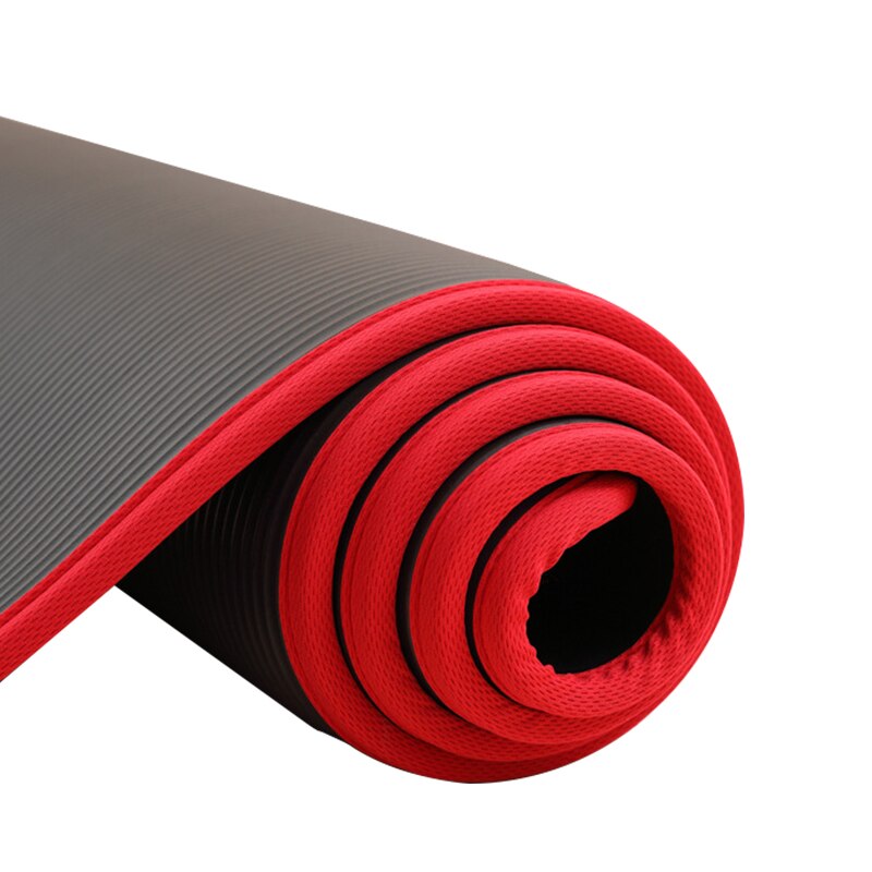 10Mm Extra Dikke 183cmX61cm Yoga Matten Nrb Antislip Oefening Mat Voor Fitness Smaakloos Pilates Workout Gym Matten met Bandages