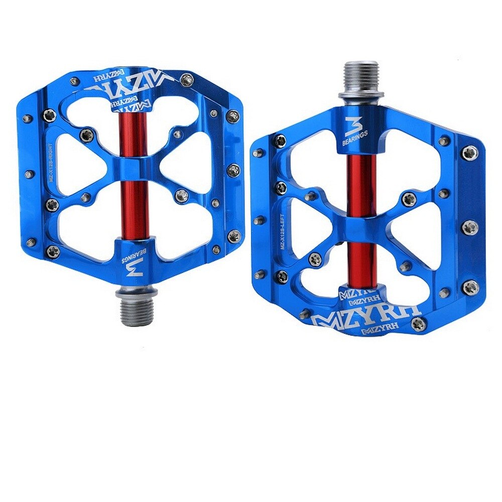 MTB Road Bike 3 Bearings Mountain Bike Pedals Platform Bicycle Flat Alloy Pedals 9/16" Pedals Cycling Non-Slip Alloy Flat Pedals: C