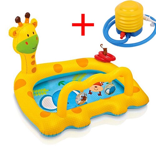 Oppustelige pools til børn børn baby swimmingpool have badekar stor plast swimmingpool børnebassin svømme giraf: Orange