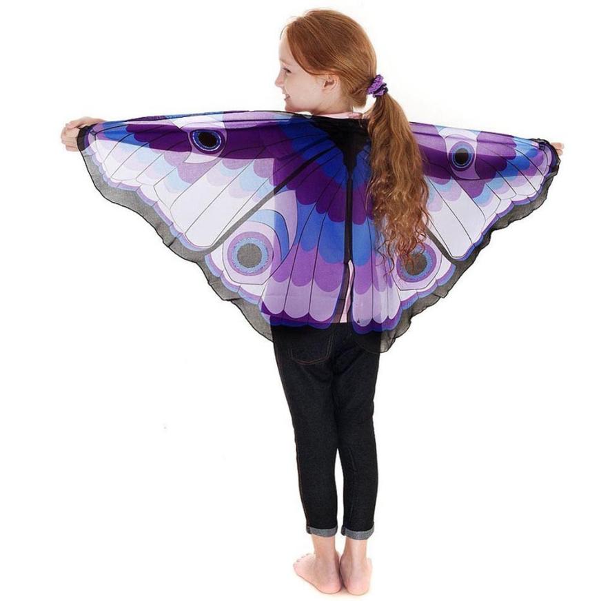 Muqgew smukt barn børn drenge piger søde boheme sommerfugle print sjal pashmina roman stil kostume tilbehør wraps