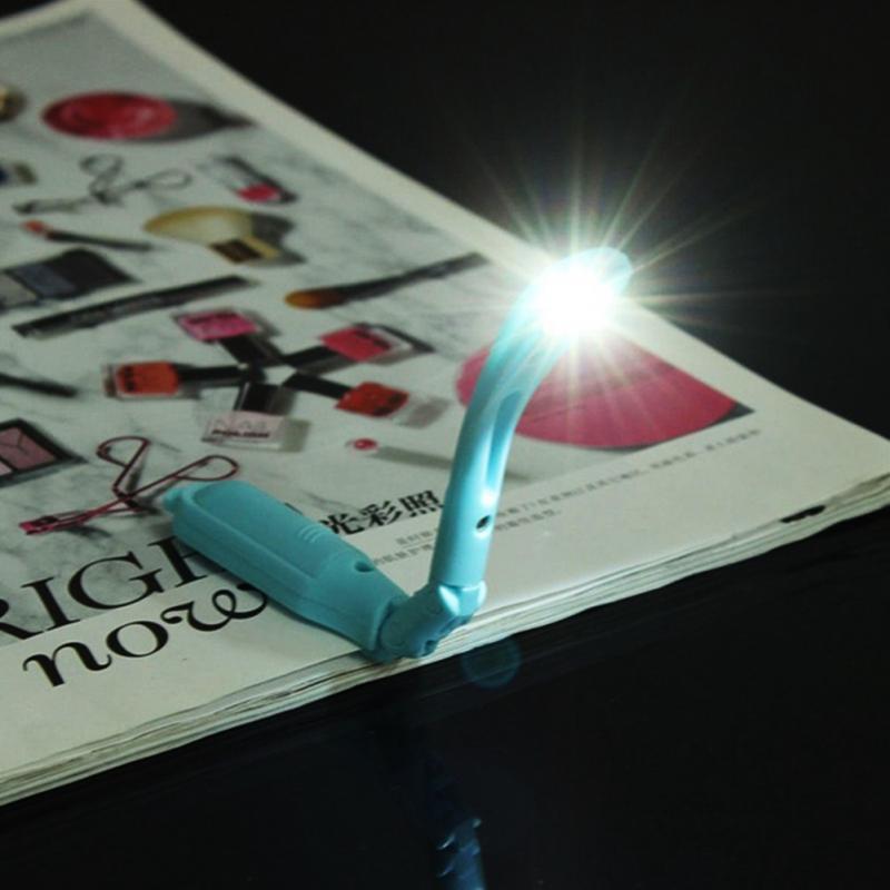 Plegable Lámpara de lectura para Kindle de lectura de libro LED luces Clip-en el libro ajustable Flexible con batería de Color al azar