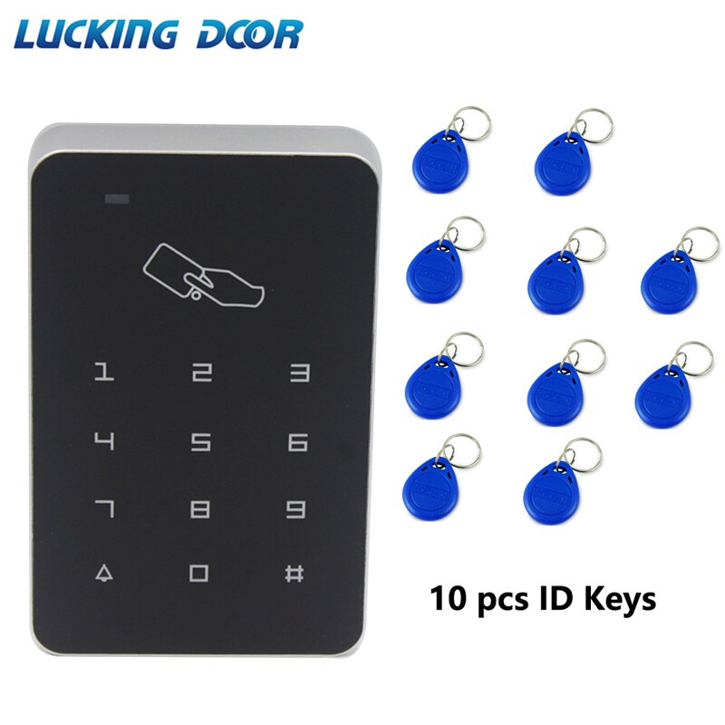 LUCKING DOOR 125khz RFID Digital Keypad Access Control System Door Lock Controller RFID card reader w/ 10pcs TK4100 key: AC and 10 Keys