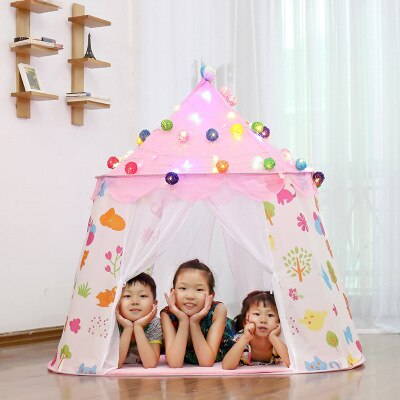 Children's indoor tent baby play house princess girl boy toy house small house contract yurt for baby birthday: pink