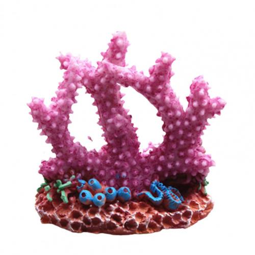 Piedra de Coral Artificial para acuario, ornamento colorido para pecera, Accesorios para tanque: Morado