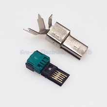25set 2 in 1 MINI USB Male Plug with metal housing shell Solderless MINI 5P USB Connector