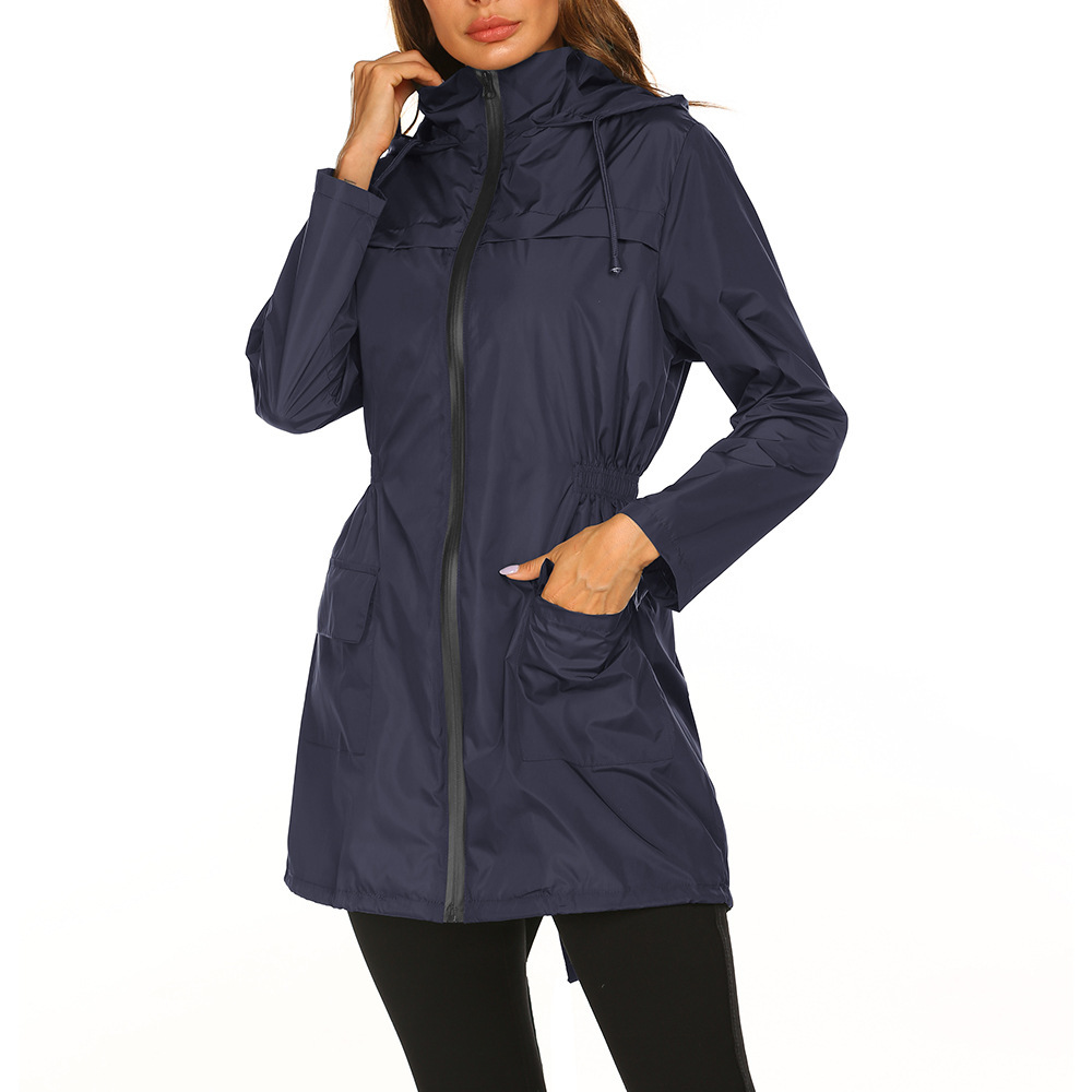 Damen leichte Regenmantel draussen wasserdichte Jacke Kapuze Wind jacke weibliche lange wandern klettern Regen jacken Outwear