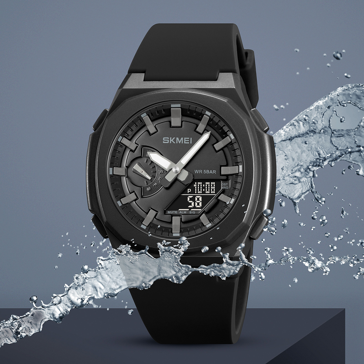 SKMEI 2091 5 Alarme Datum Uhr reloj hombre mit Japan Digital Bewegung Sport Uhren Wasserdicht Männer Countdown Chrono Armbanduhr