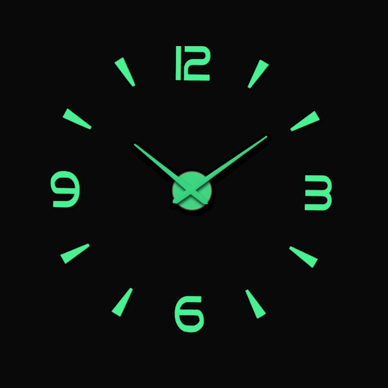 Divertenti orologi luminosi grande 3D fai da te specchio superficie arte orologio da parete adesivo Home Office Decor Wall Sticker creativo orologio da parete fai da te: E