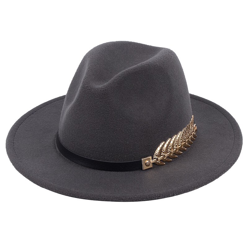 SLECKTON Fedoras Hats for Women Casual Girl Panama Jazz Cap Ladies Woolen Top Hat Men Bowler Hats Unisex Gorras S1078: Dark Gray