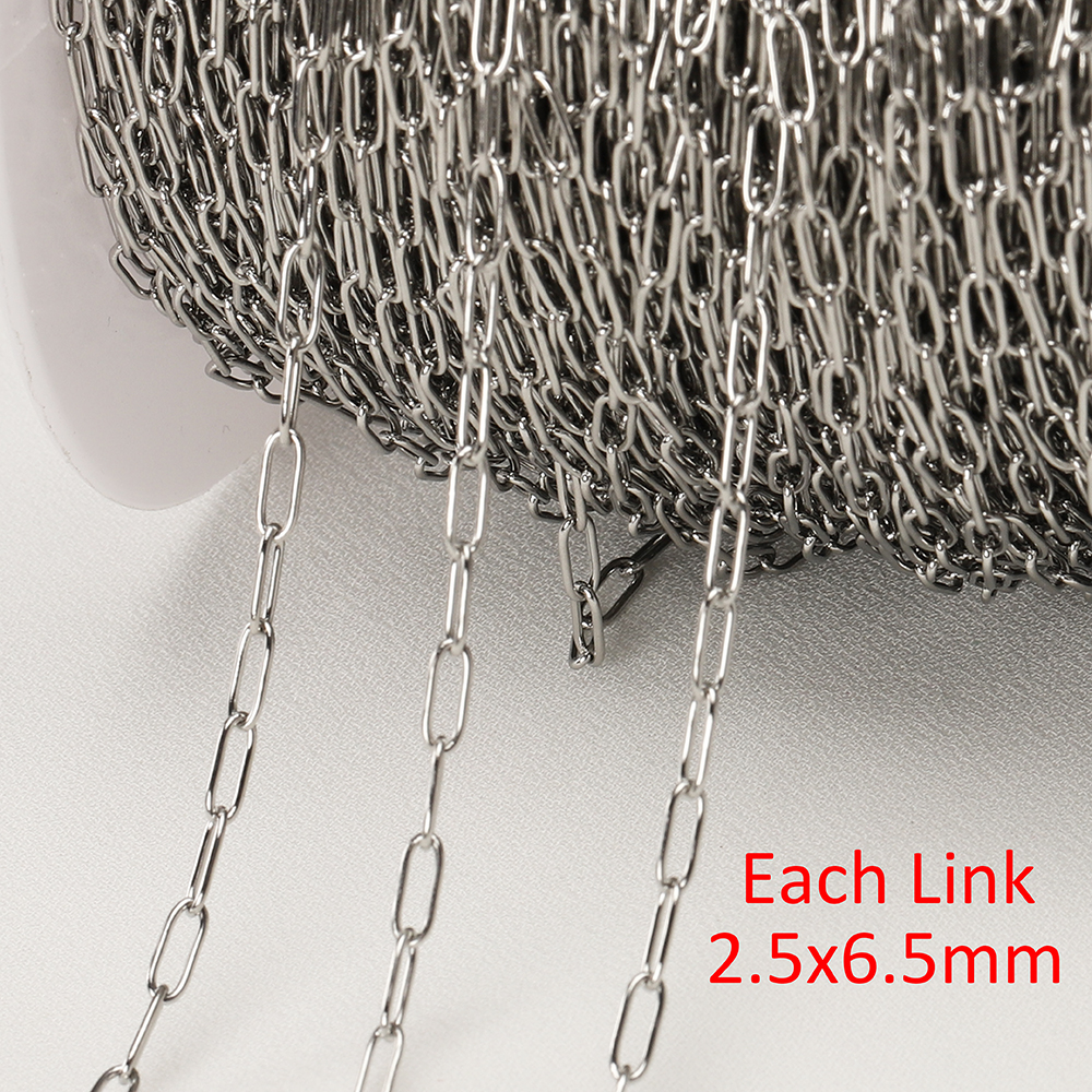 2Meters Stainless Steel Chains for Jewelry Making: WHITE