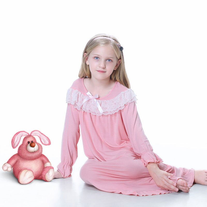 Camisón para niña de 2 a 10 años, pijamas para niños y adolescentes, ropa de dormir para el hogar, camisón de manga larga, vestido de noche,