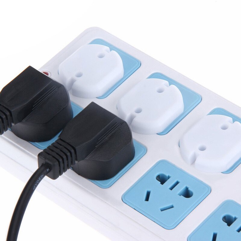 10 stuks Baby Veiligheid Draaien Cover 2 Gat Ronde Europese Standaard Kinderen Tegen Elektrische Bescherming Socket Plastic Veiligheidssloten