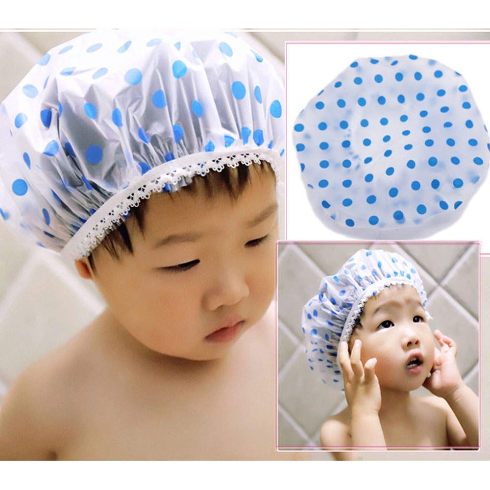 1 babybrusebadhætte, der kan genanvendes vandtæt bad hat teenager pige brusebad hårdæksel shampoohætte: 5