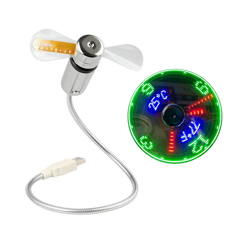 Mini USB LED Clock and Temperature Fan For laptop ... – Vicedeal