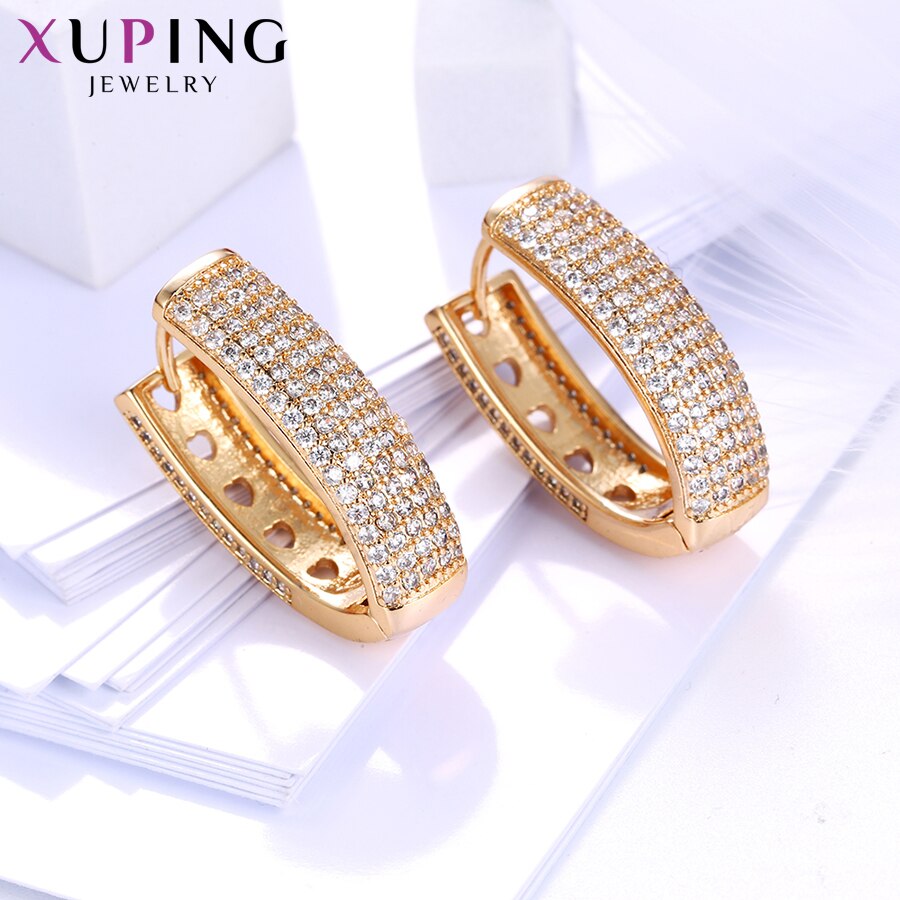 Xuping Jewelry Earrings Hoops Gold Color Plated Charm Style Girls Women for Christmas 20132