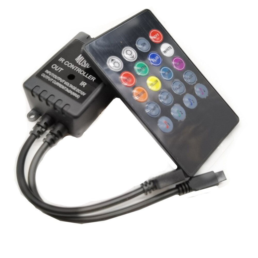 Controlador Led de 44 teclas 24 teclas Controlador LED IR RGB controlador de luces LED IR regulador remoto DC12V Control para tira de LED RGB