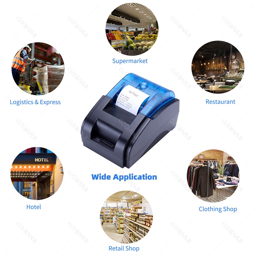 Mini Desktop Pos Bill Receipt Thermal Printer 58mm Bluetooth Impressora Express Barcode принтер Impresora Maker ink free