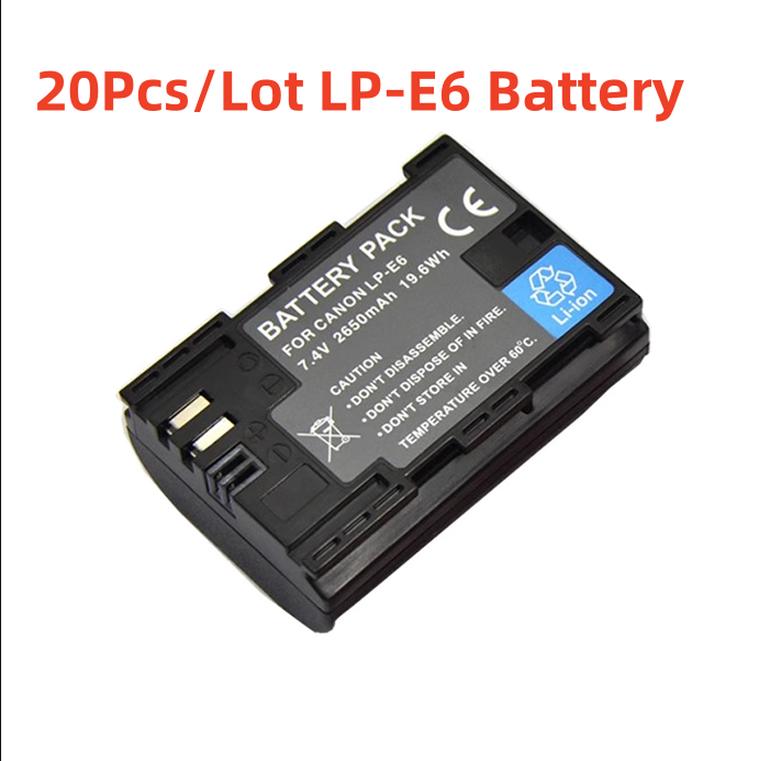 LP-E6 LPE6 E6N Camera Battery For Canon EOS R R5 R7 R6 R5C 60Da 60D 70D 80D 90D 5DSR 5Ds 5D 6D 7D Mark II LP-E6 Battery Charger