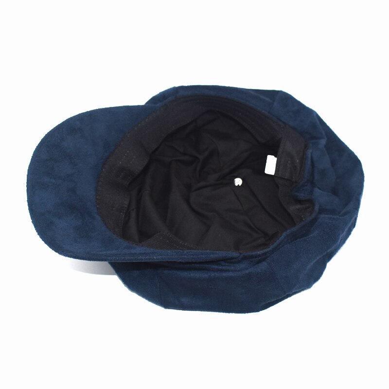 Dambasker unisex höst och vinter tidningspojkehatt manlig varm åttakantig hatt manlig detektivhatt retro platt topphatt  c9