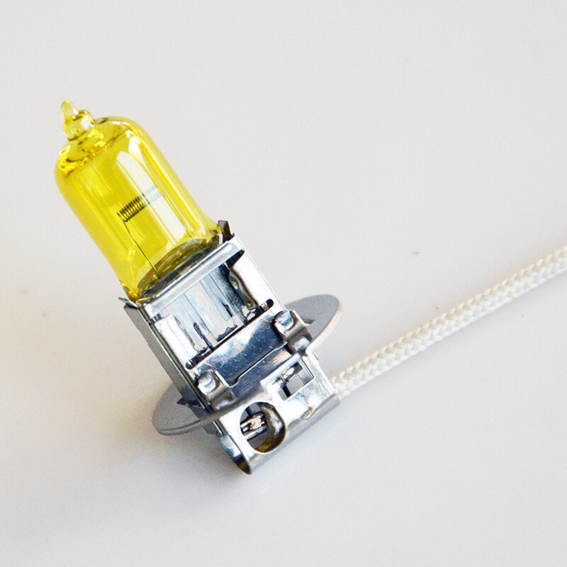 SINOVCLE-lámpara halógena H3 amarilla de 12V y 55W para coche, Bombilla de repuesto de cristal de xenón, 3000K, 2 uds. (1 par),