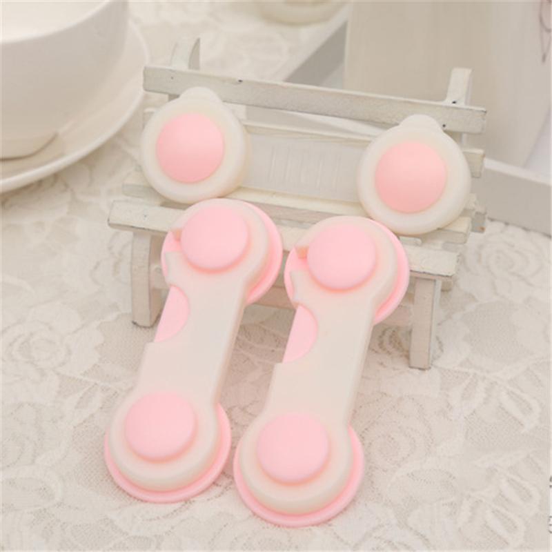 kids Multifunctional Safety Care Plastic Lock Drawer Door Cabinet Cupboard Baby Safety Locks Strap Baby Safe Protection Props: Pink