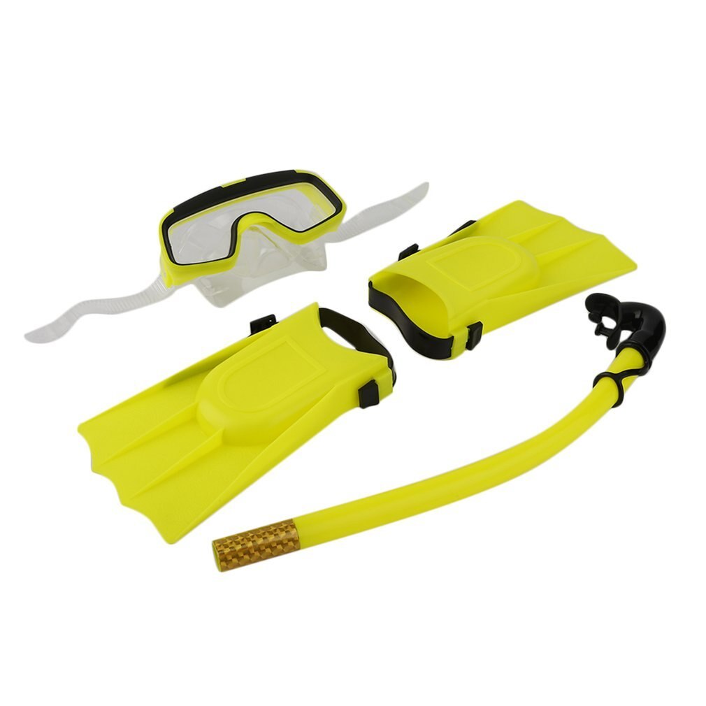 3Pcs Schnorchel Set Schwimmen Tauchen Schnorcheln Tauchen Maske Atmen Rohr Lange Flossen Flossen für Sommer Kinder Wasser Sport: A
