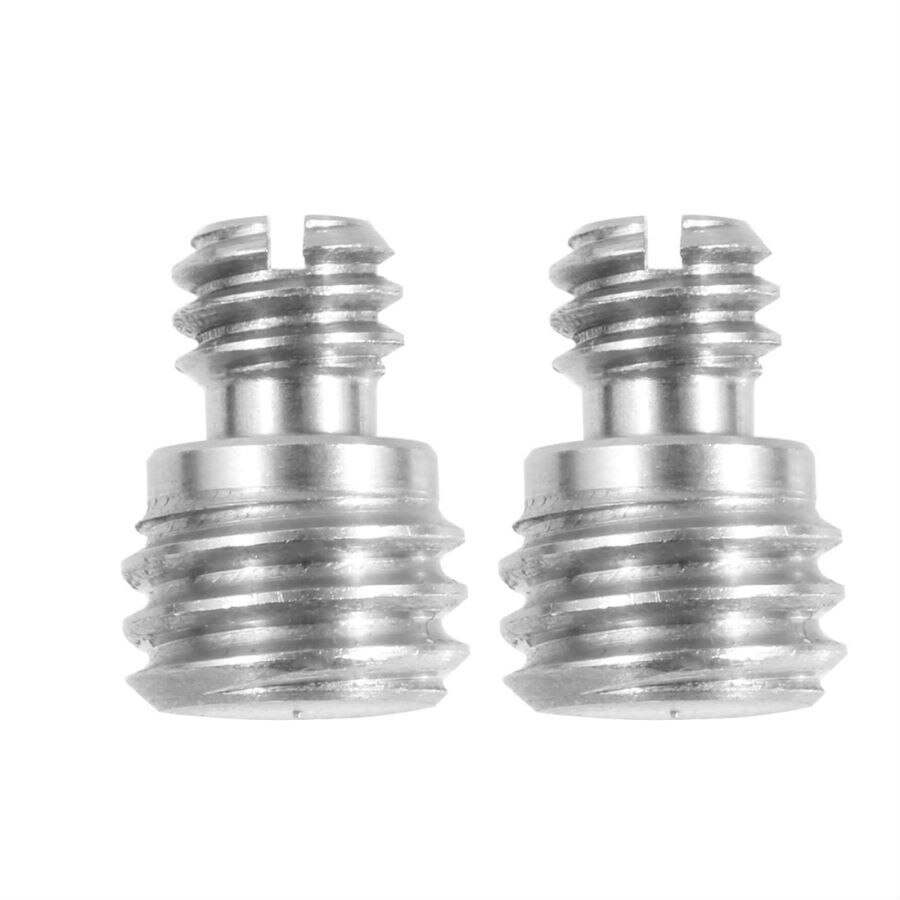 Stainless Steel Camera Screw Adapter Convert Dual Head Converter 1/4"-20 to 1/4 or 3/8" for Tripod Camera Cage Rig Screw Pack: 2pcs B
