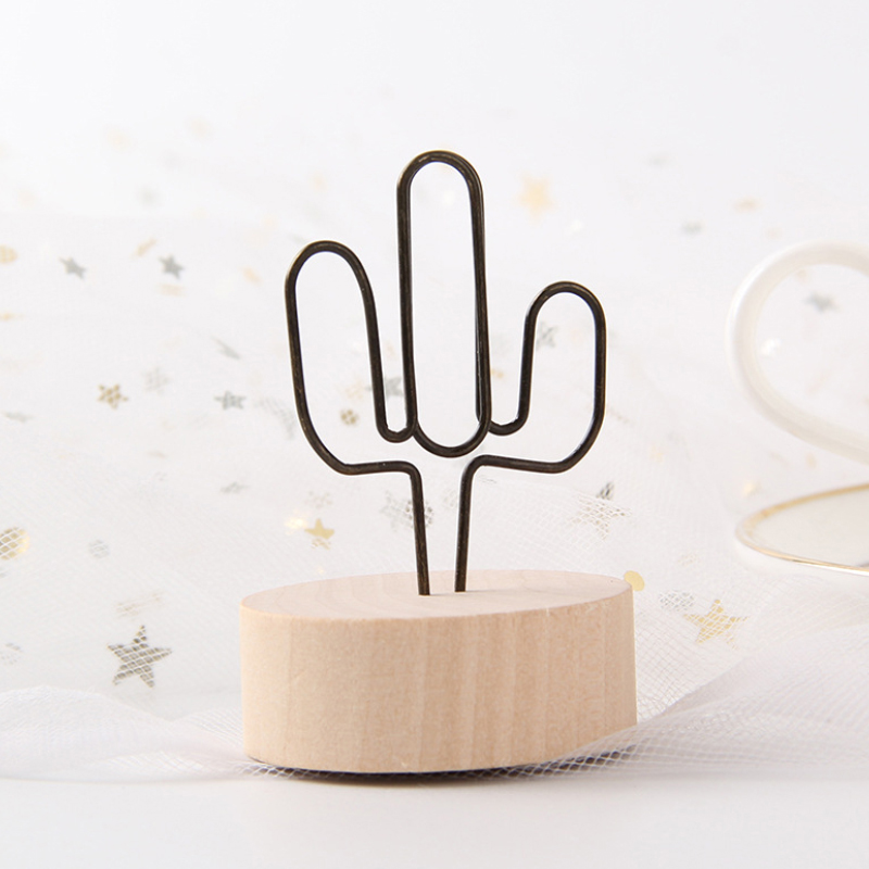 rond en bois Note Photo cadre pince numéro de Table porte-Photo de mariage pince Photo jwjz8: Cactus