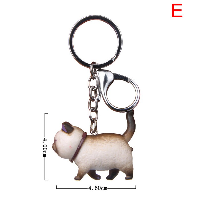 Porte-clés chat de dessin animé mignon, pendentif, chaton, tête secouée, sac de voiture, bijoux créatifs, à la , 10.5cm, 1 pièce: E