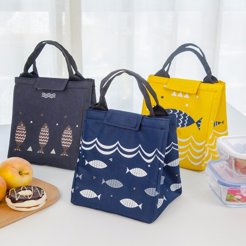 Bonamie strand eten drinken thermische lunchtas vispatroon handtas picknick isolatie tas draagbare koelbox oxford beauty koeltas