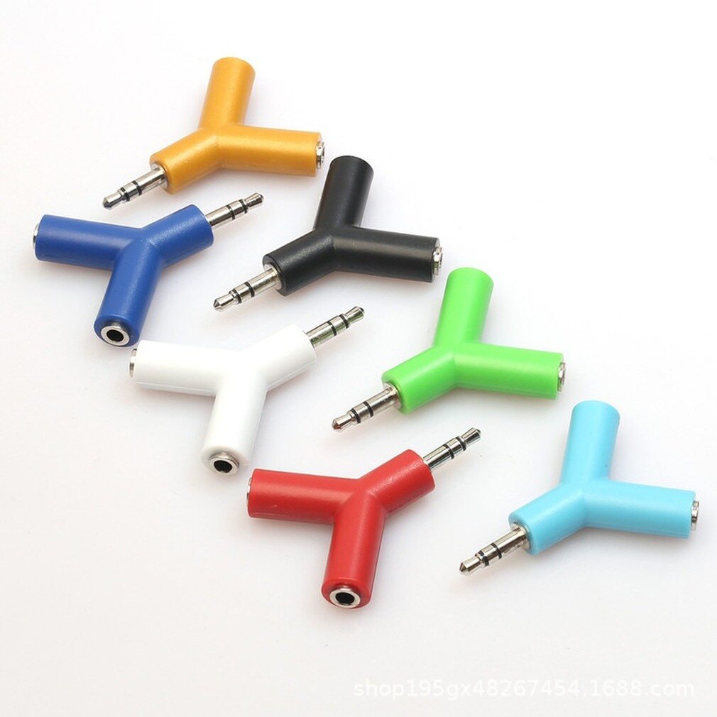 Conector Jack de 3,5mm Mini Y en forma de macho a 2 hembra M/F, divisor de auriculares bidireccionales, adaptador de conector de auriculares de Audio con doble conector