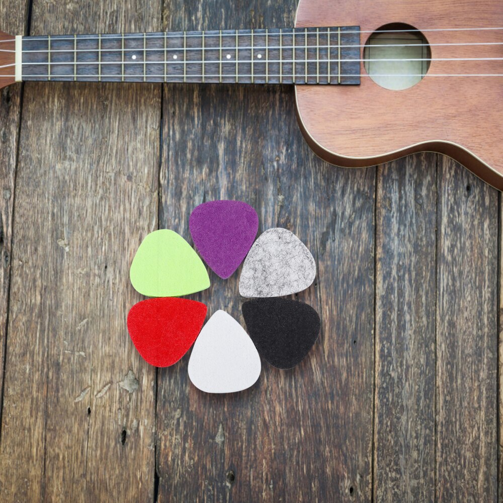 6Pcs Gitaar Plectrumwool Vilt Gitaar Pick Gitaar Accessoire Ukulele Plectrums