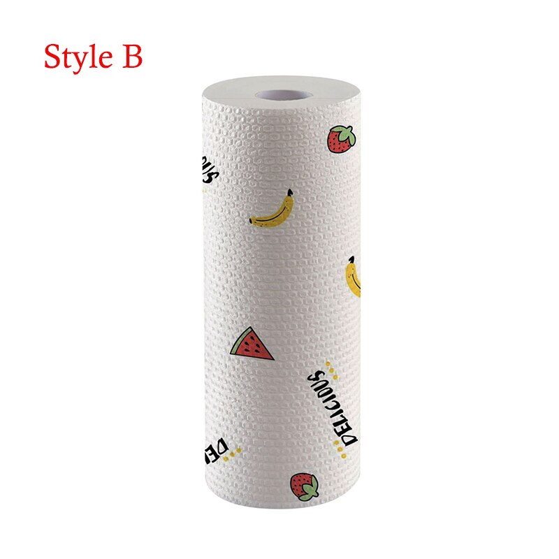 Absorbent Rags Kitchen Cleaning Degreaser Paper Geometric Patterns Disposable Kitchen Paper Housework Cleaning Wiping Rags Shelf: B
