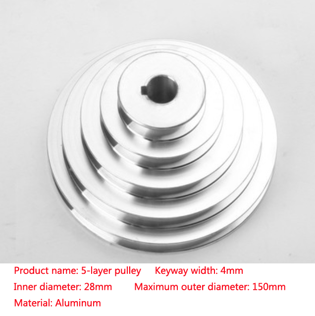 Bänkborr 54mm to 150mm ytterdiameter 14 16 18 19 20 22 24 25 28mm borrning aluminium a typ 5 steg pagodremskiva för kilrem 1pc: Orange