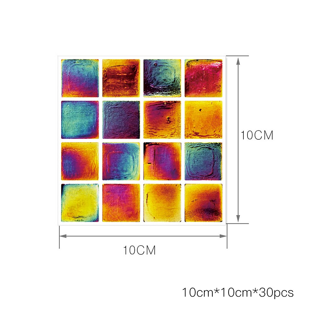 30 pcs Mosaic Self-Adhesive Waterproof DIY Wall Art Home Bedroom Bathroom kitchen Tile Sticker Wall Sticker wallpapers: 06