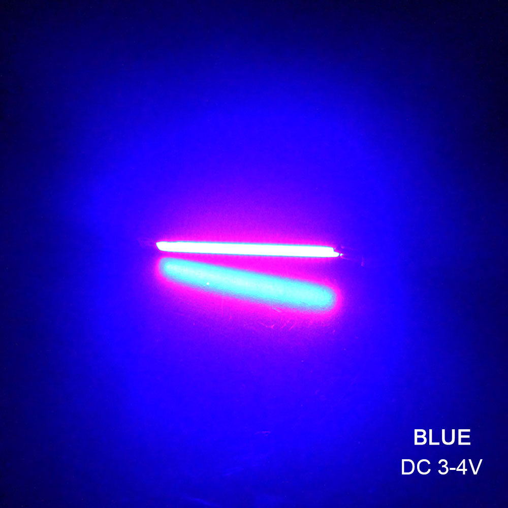 60x8mm 2V 3V bombilla LED COB tira 3,7 V Chip a bordo blanco frío cálido Color azul rojo 1W 3W luces LED COB lámpara de trabajo: Azul / 1 W