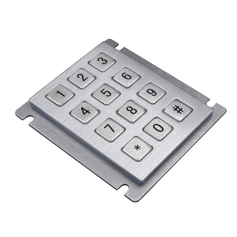 12 Toetsen 3X4 Matrix Usb Kiosk Toetsenborden Metalen Rvs Numeriek Toetsenbord Voor Toegangscontrole