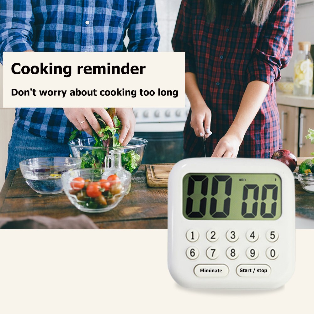 Multi-function Countdown Timer Stopwatch Alarm with LCD Digital Screen Display Cooking Bake Electronic Clock Timer