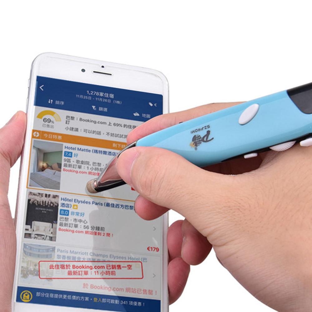 2.4G Wireless Mouse Adjustable 1600DPI Pen Mouse USB Optical Air Mouse Presenter Pen Mini Mice Capacitive Pen for Tablet Laptop