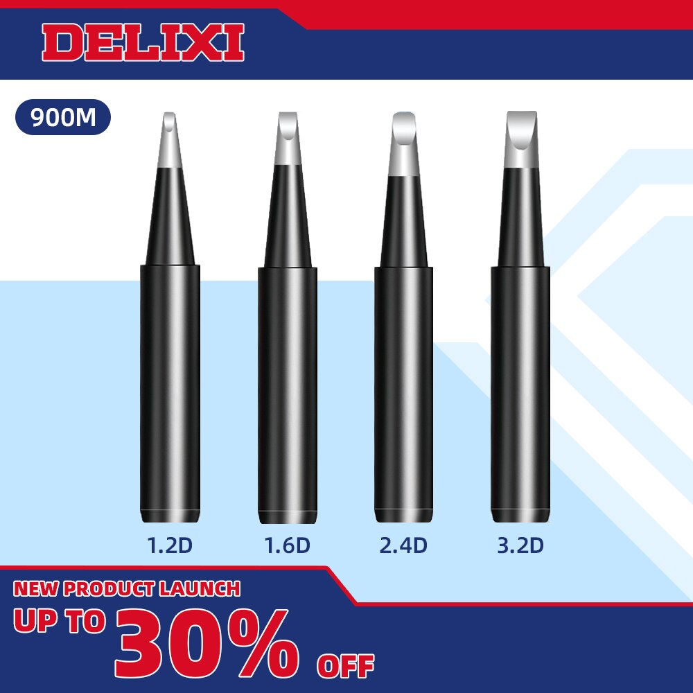 DELIXI Black Gold Pure Copper Soldering Iron Tip 900M-T-D For 236/936/938/969 Soldering Station