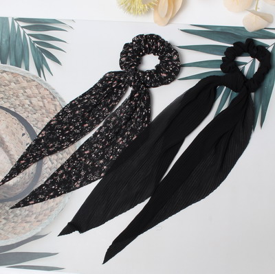 Chouchous élastiques à rayures et points, 2 pièces/lot, élastique pour queue de cheval, bandeau, corde pour cheveux, cravate, Stipe pour femmes et filles: Pastèque rouge