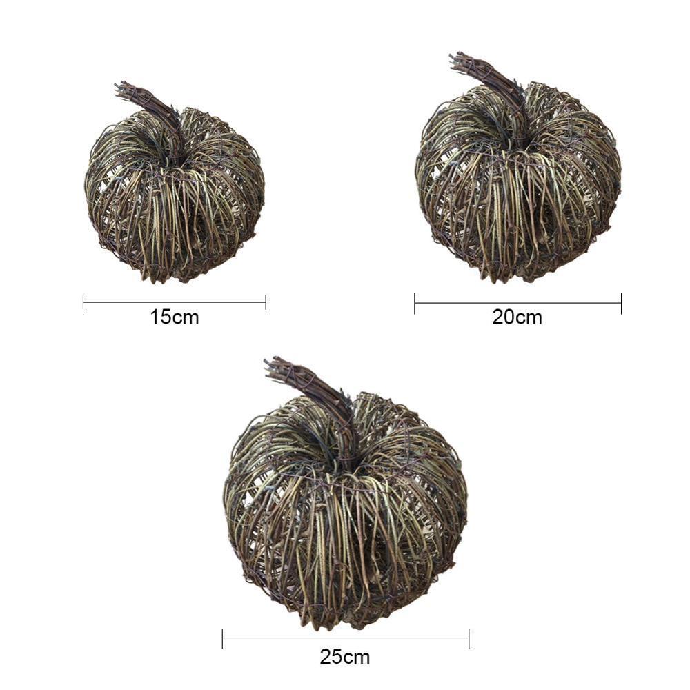 Autumn Home Decoration Harvest Festival Party Decorations Natural Rattan Pumpkins Handmade Pumpkin Fall Decors Halloween Decor