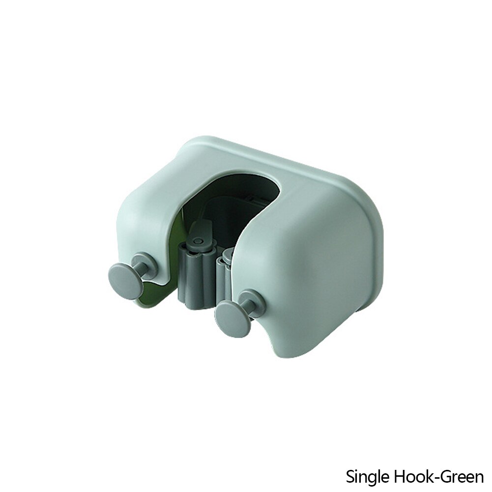 Nordic Mop Clip Haak Multifunctionele Zelfklevende Keuken Plank Opslag Borstel Bezem Hanger Gratis Ponsen Huishoudelijke Badkamer Tool: C-Single Clip Green