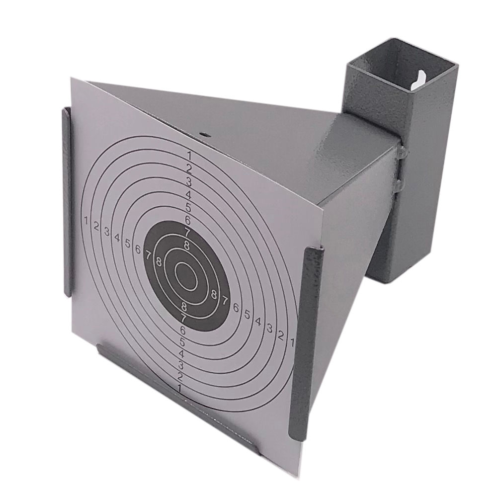 Grey Metal Pellet Trap Funnel-shape with 20 Counts Paper Targets Small 5.50 inch 14 cm