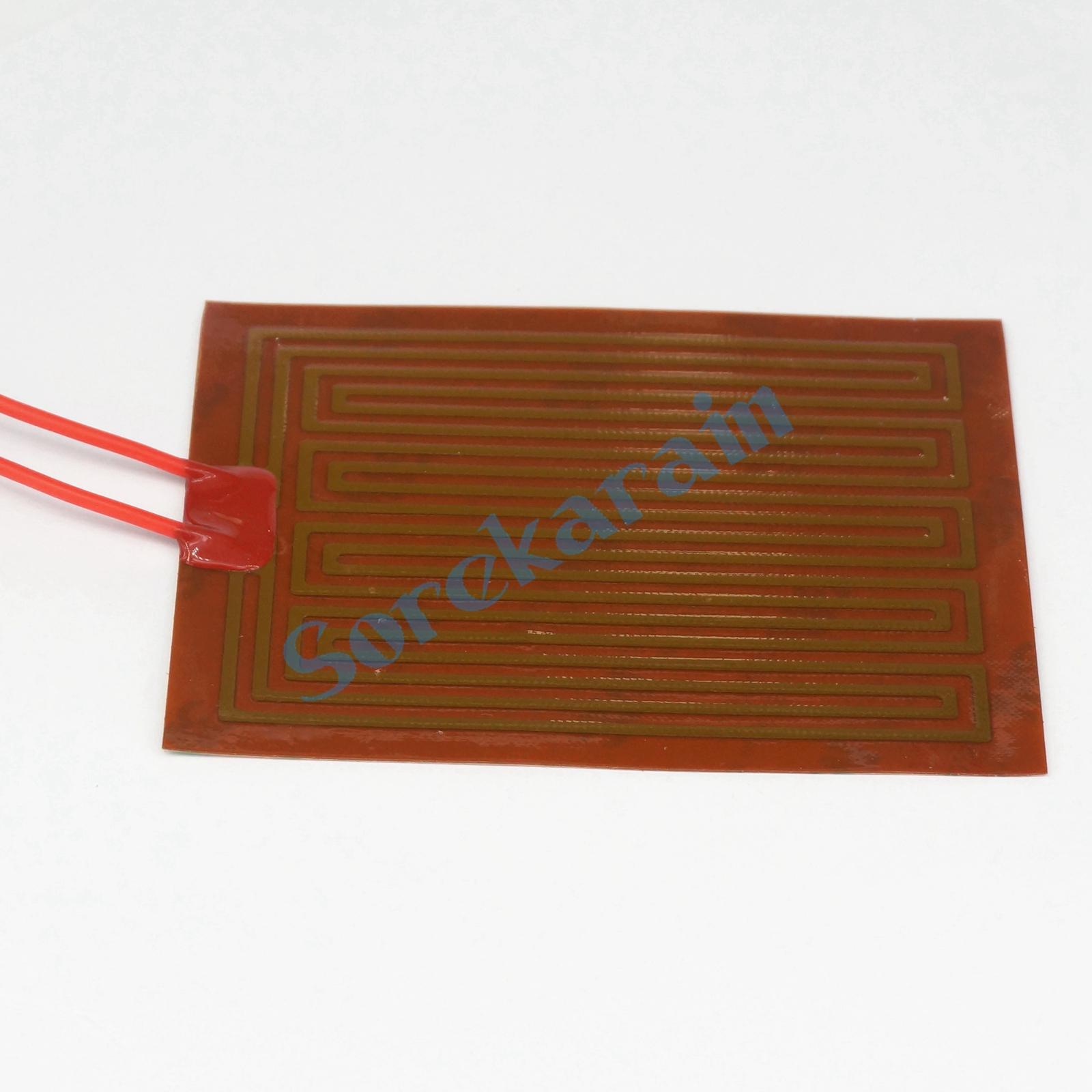 Film chauffant électrique flexible en Polyimide, élément chauffant, 80x100mm, 35W, 12V DC