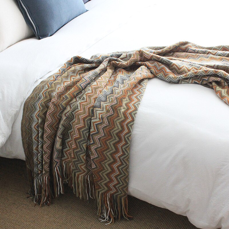 Sofa Werfen Faden Gestrickt Decke Bettdecke auf sterben Bett Sofa Gelb Plaid Streifen Reise TV Nickerchen Decken Sanft Heimat Dekor wandteppich: Gelb Streifen C
